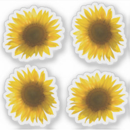 Pegatina imagen real de girasol amarillo 4x juego