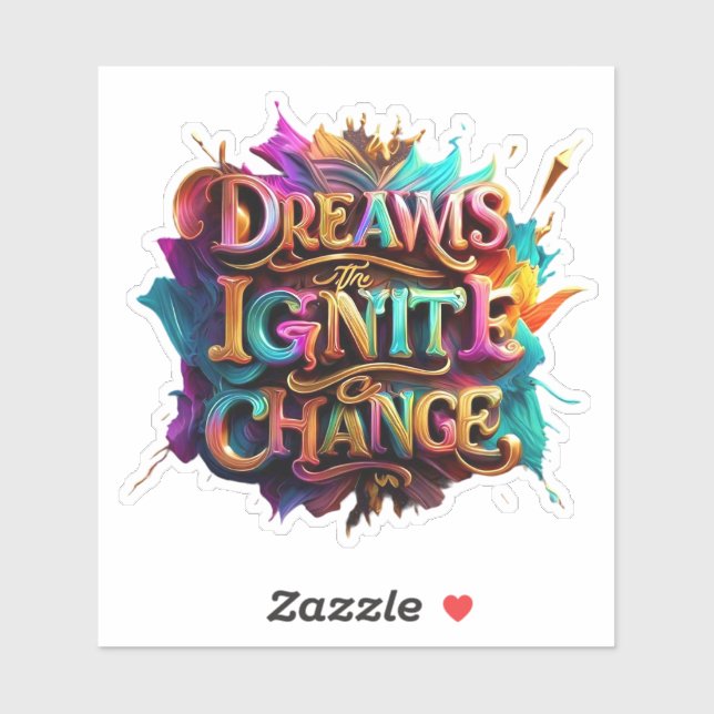 Pegatina "Imaginación vibrante" (Hoja)