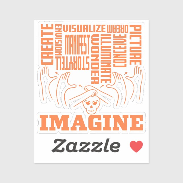 Pegatina Imagine - Diseño ASL (Hoja)