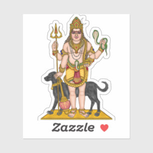 Pegatina impermeable brillante de Lord Bhairava