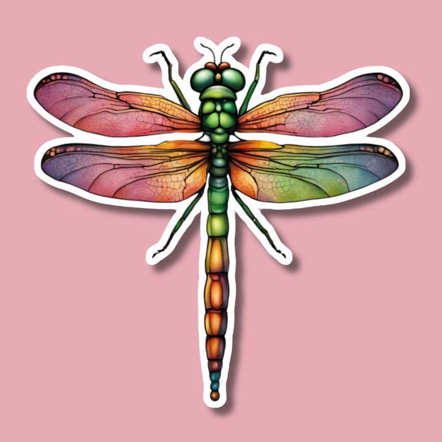 Pegatina Impermeable de la libélula colorida (Subido por el creador)
