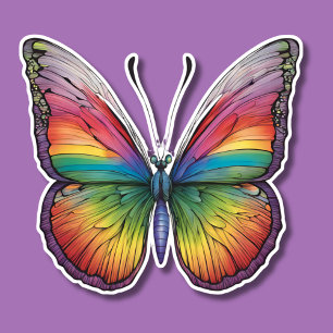 Pegatina Impermeable de mariposa arcoiris artificial