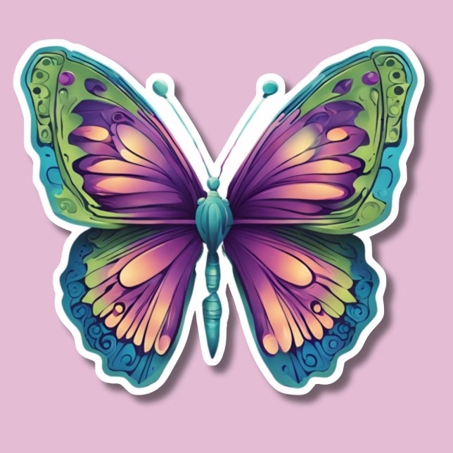 Pegatina Impermeable de mariposa colorida (Subido por el creador)