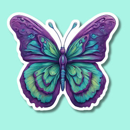 Pegatina Impermeable de mariposa púrpura delgada