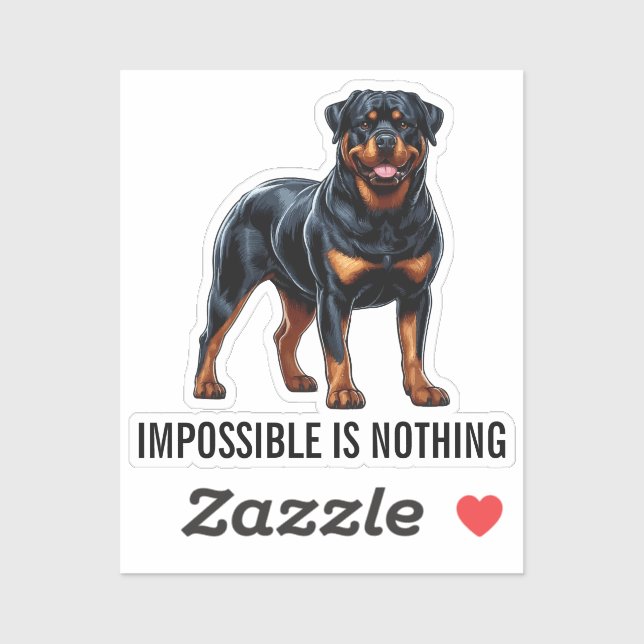 Pegatina Impossible Is Nothing, Rottweiler (Hoja)
