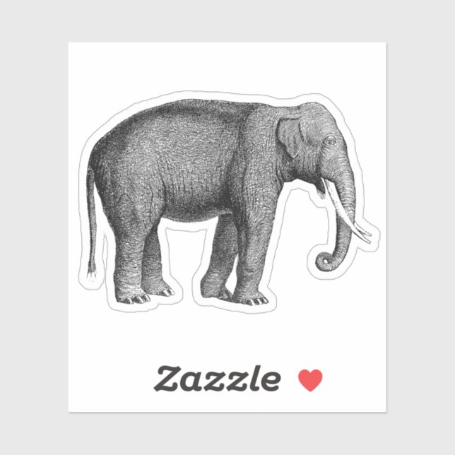 Pegatina Impresión de elefantes asiáticos (Hoja)