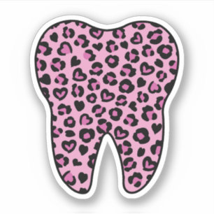 Pegatina Impresión de leopardo dental, regalo para ayudante