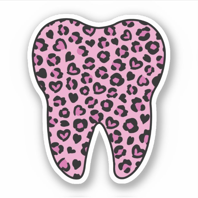 Pegatina Impresión de leopardo dental, regalo para ayudante (Anverso)