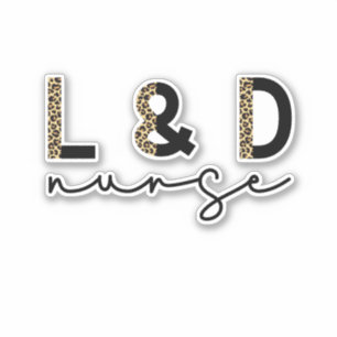 Pegatina Impresión de mano de obra y enfermera de parto L &