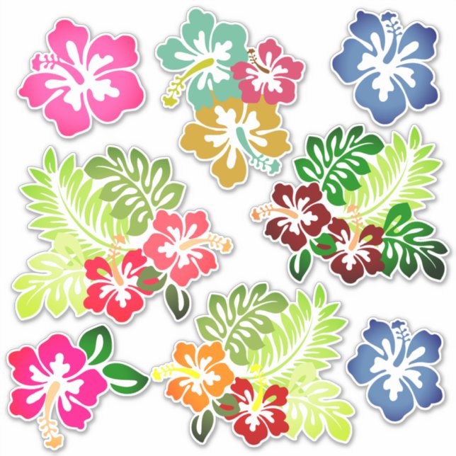 Pegatina Impresión hawaiana (Anverso)