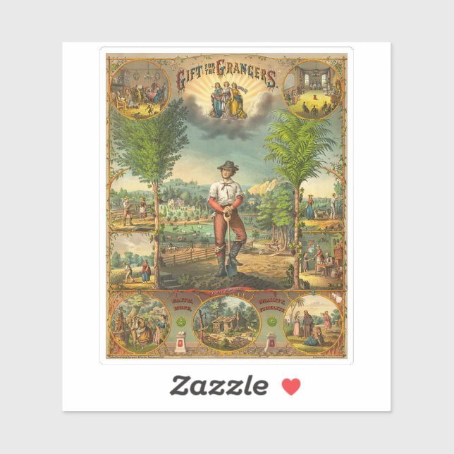 Pegatina Impresión promocional para miembros de Grange (Hoja)