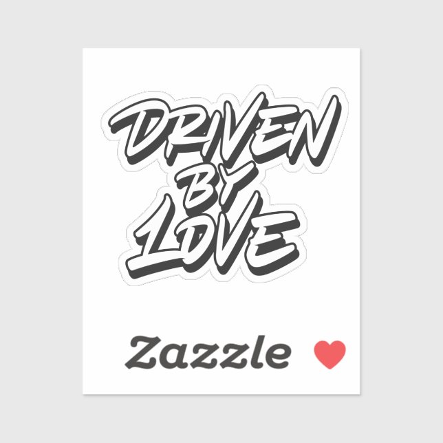 Pegatina Impulsado por el amor (Hoja)