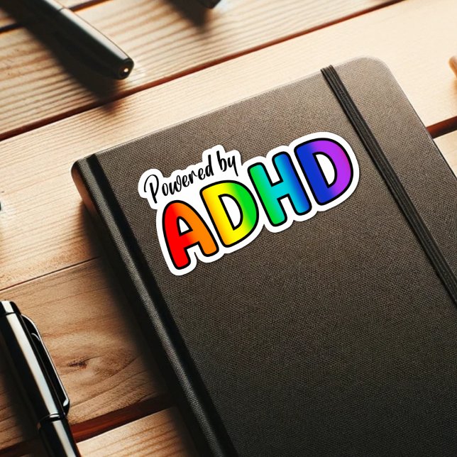 Pegatina Impulsado por el TDAH | Tipografía arcoiris (Subido por el creador)