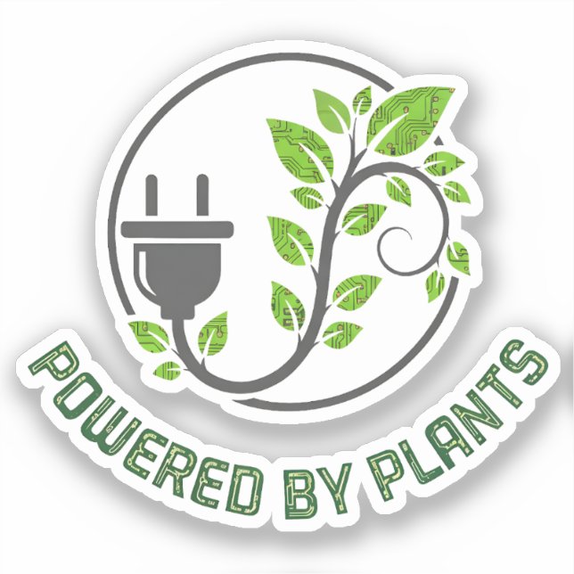 Pegatina Impulsado por Plantas (Anverso)