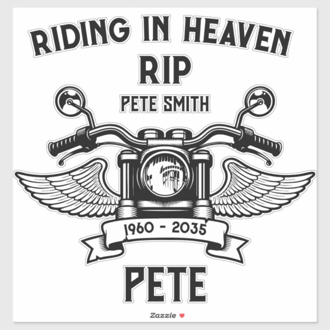 Pegatina In Memory Motorbike Rider Biker Funeral (Hoja)