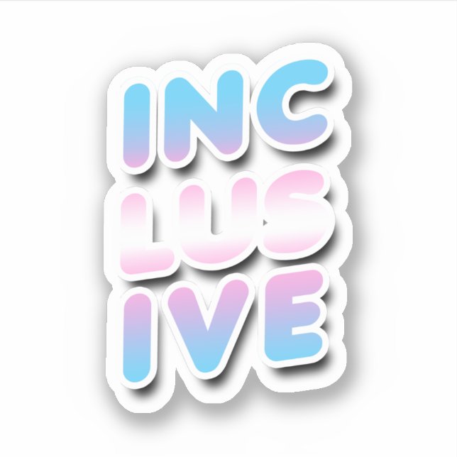 Pegatina Inclusivo - Arcoíris Trans (Anverso)