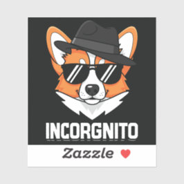 Pegatina Incorgnito Stealthy Corgi en tonos