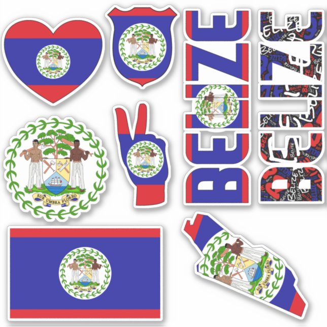 Pegatina Increíble Belice da forma a símbolos nacionales (Anverso)