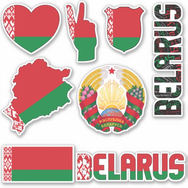 Pegatina Increíble Bielorrusia da forma a símbolos nacional (Anverso)