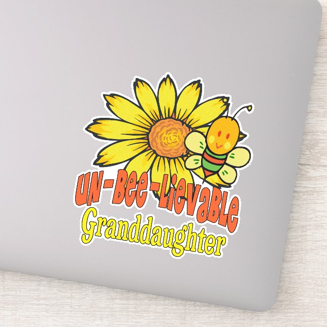 Pegatina Increíble nieta girasoles y abejas (Detalle)