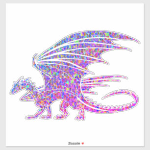 Pegatina Incríble Dragón Mosaico