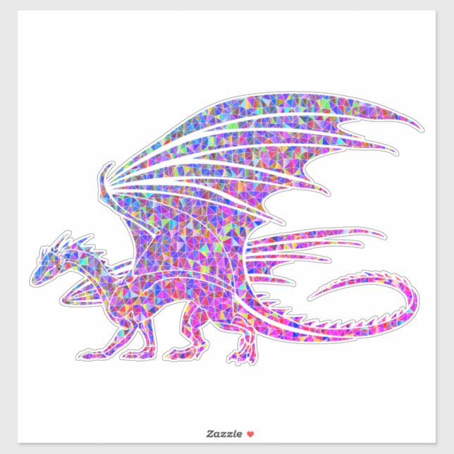 Pegatina Incríble Dragón Mosaico (Hoja)