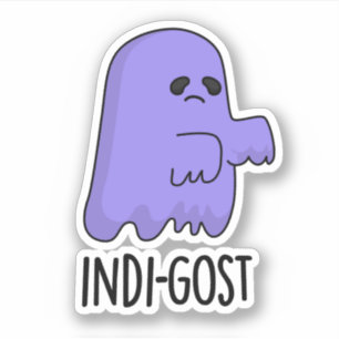 Pegatina Indi-gost Funny Halloween Indigo Ghost Pun