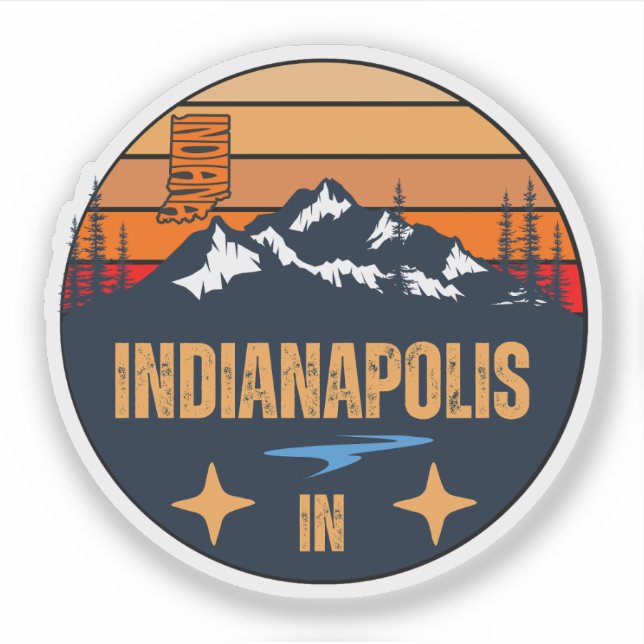Pegatina Indianápolis, Indiana (Anverso)