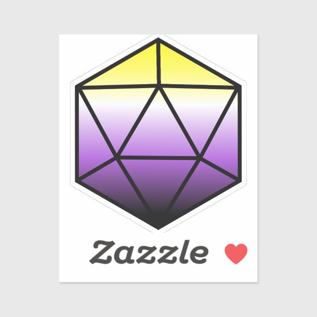 Pegatina Indicador de orgullo geométrico D20 NB (Hoja)