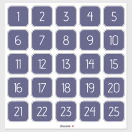 Pegatina Indigo Navy Blue Custom Square Number Stickers 