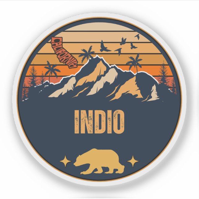 Pegatina Indio, California (Anverso)