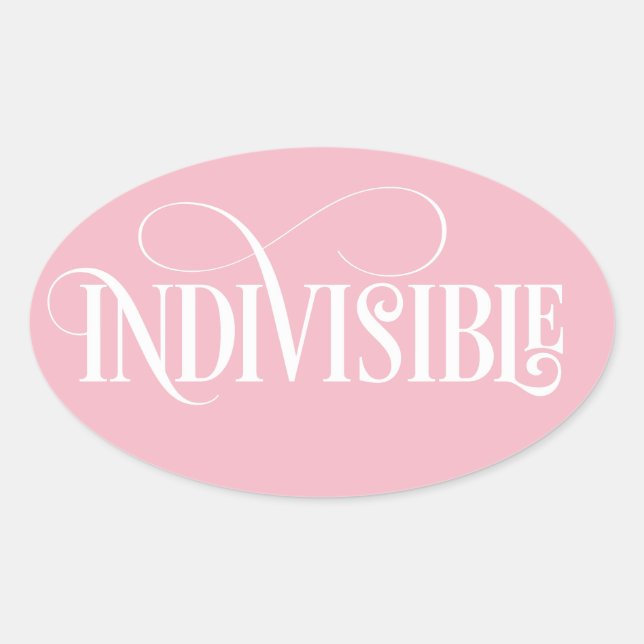 Pegatina indivisible / Guión blanco (Oval) (Anverso)