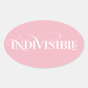 Pegatina indivisible / Guión blanco (Oval)