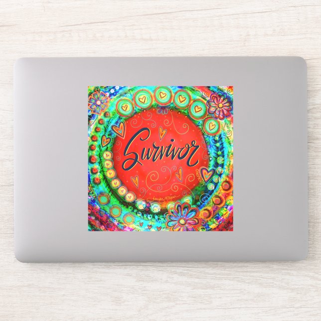 Pegatina Inespiritualidad inspiradora de sobrevivientes roj (Ordenador)