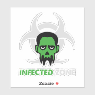 Pegatina Infected Area Zombie Warning