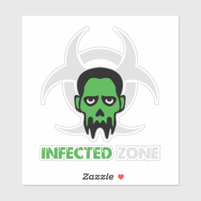 Pegatina Infected Area Zombie Warning (Hoja)