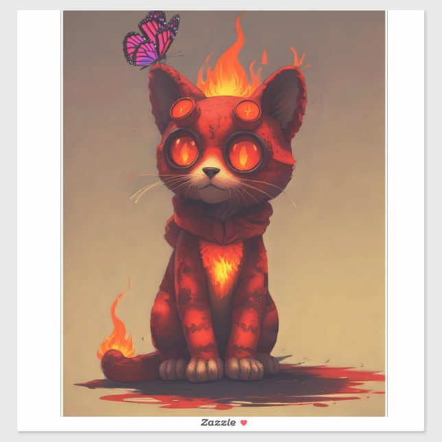 Pegatina Inferno Kitty (Hoja)