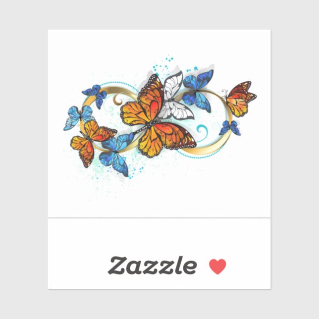 Pegatina Infinity of Monarch Butterflies (Hoja)