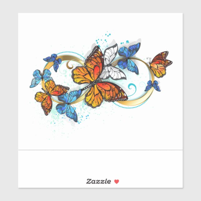 Pegatina Infinity of Monarch Butterflies (Hoja)