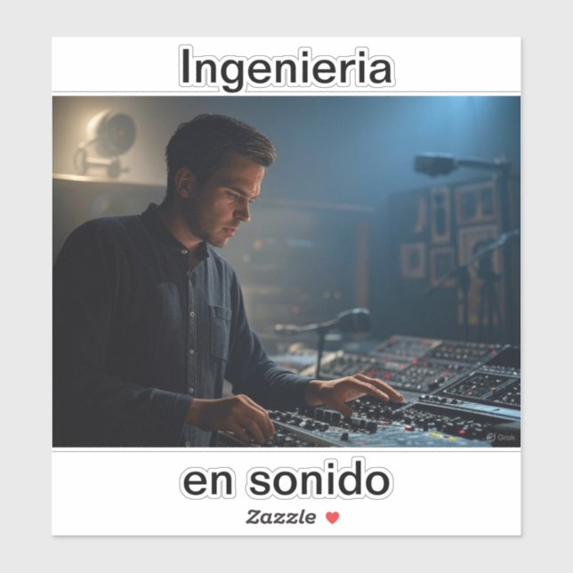 Pegatina Ingenieria en sonido (Hoja)