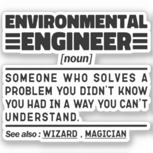 Pegatina Ingeniero ambiental Nuevo protector de la naturale