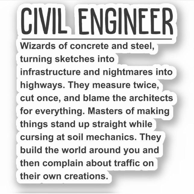 Pegatina Ingeniero civil (Anverso)