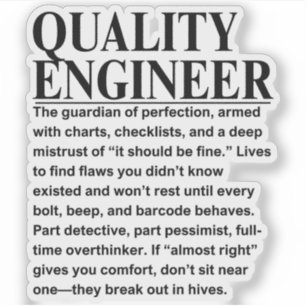 Pegatina Ingeniero de calidad