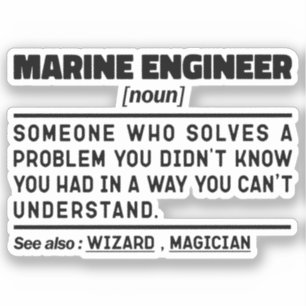 Pegatina Ingeniero marino Noun Ocean Engineering Mariner Da