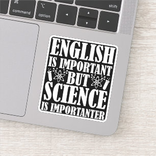 Pegatina Inglés Importante Pero Ciencia Divertida Dice Maes