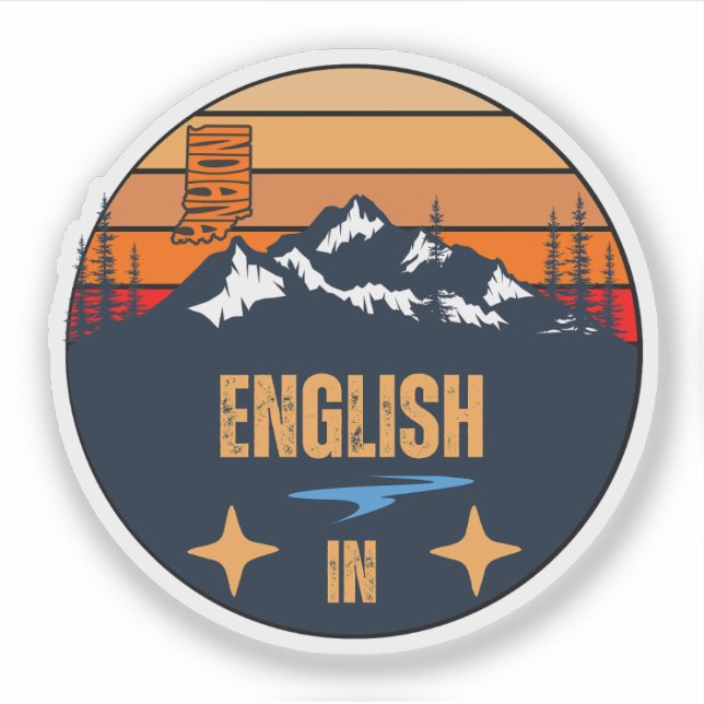Pegatina Inglés, Indiana (Anverso)