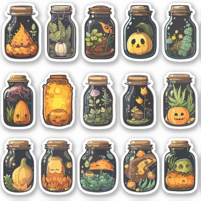 Pegatina Ingredientes de Pociones Stickers de Halloween (Anverso)