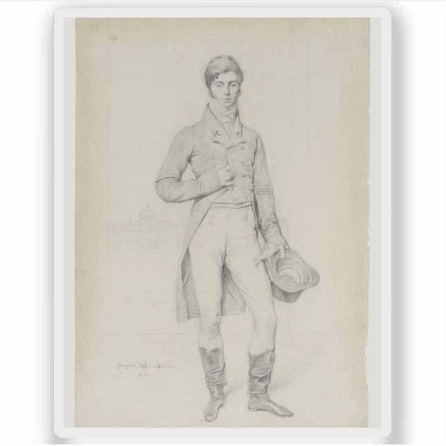 Pegatina Ingres - Retrato de Lord Grantham (Anverso)