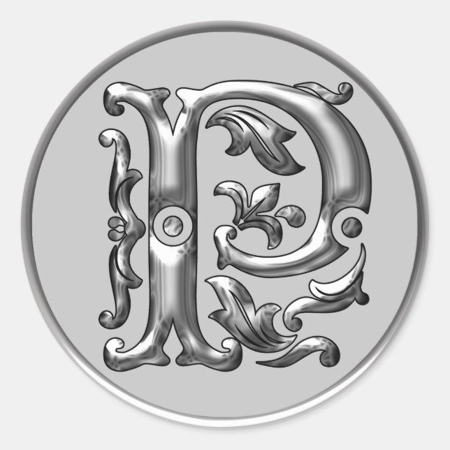 Pegatina inicial de ronda P en plata (Anverso)