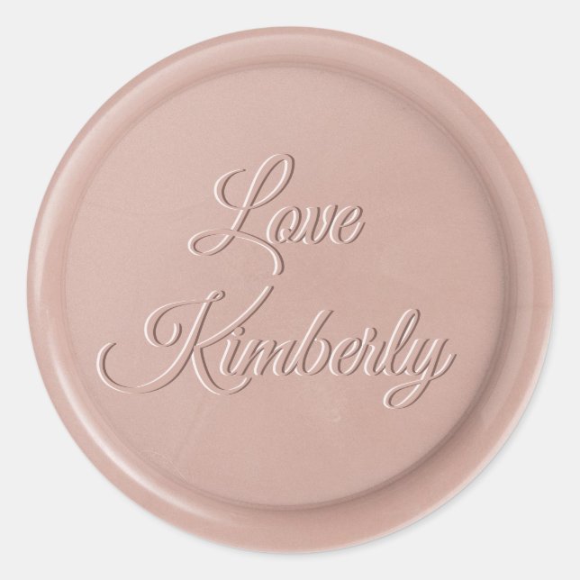 Pegatina inicial de sello de cera rosada inicial (Anverso)